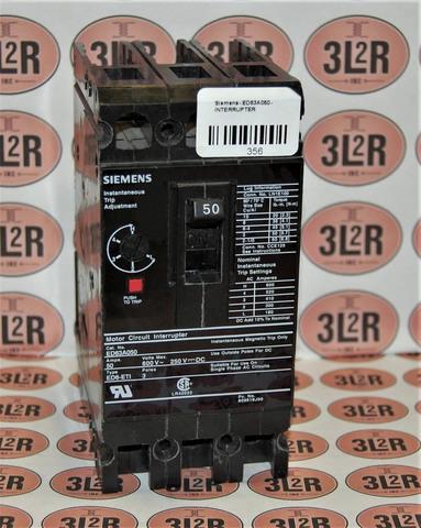 ED63B050 SIEMENS 3Pole 50Amp 600V 18KA Circuit Breaker NEW! 
